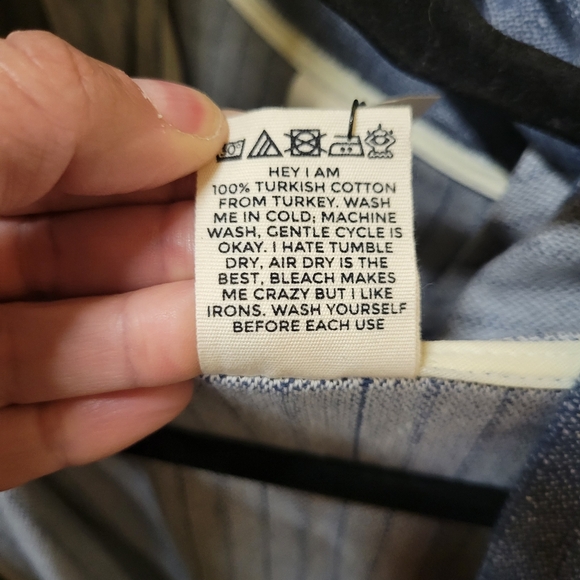 Blue and Cream Belted Sweater Jacket - Picture 8 of 8